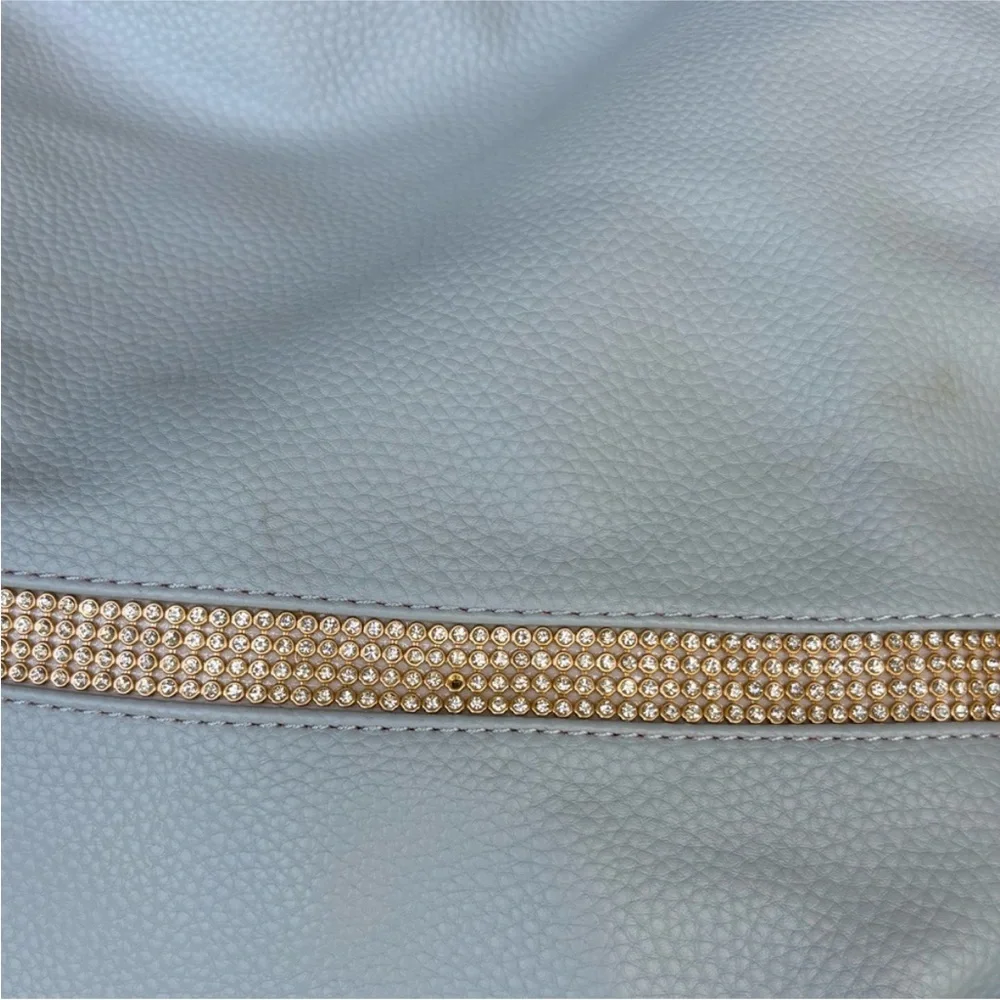 Dasein Crystal Trimmed‎ Pebbled Vegan Leather Satchel